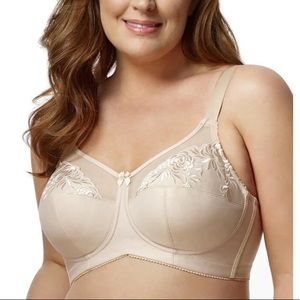 Elila 42E / 42DD Elila Embroidered Wire-free Bra - Nude